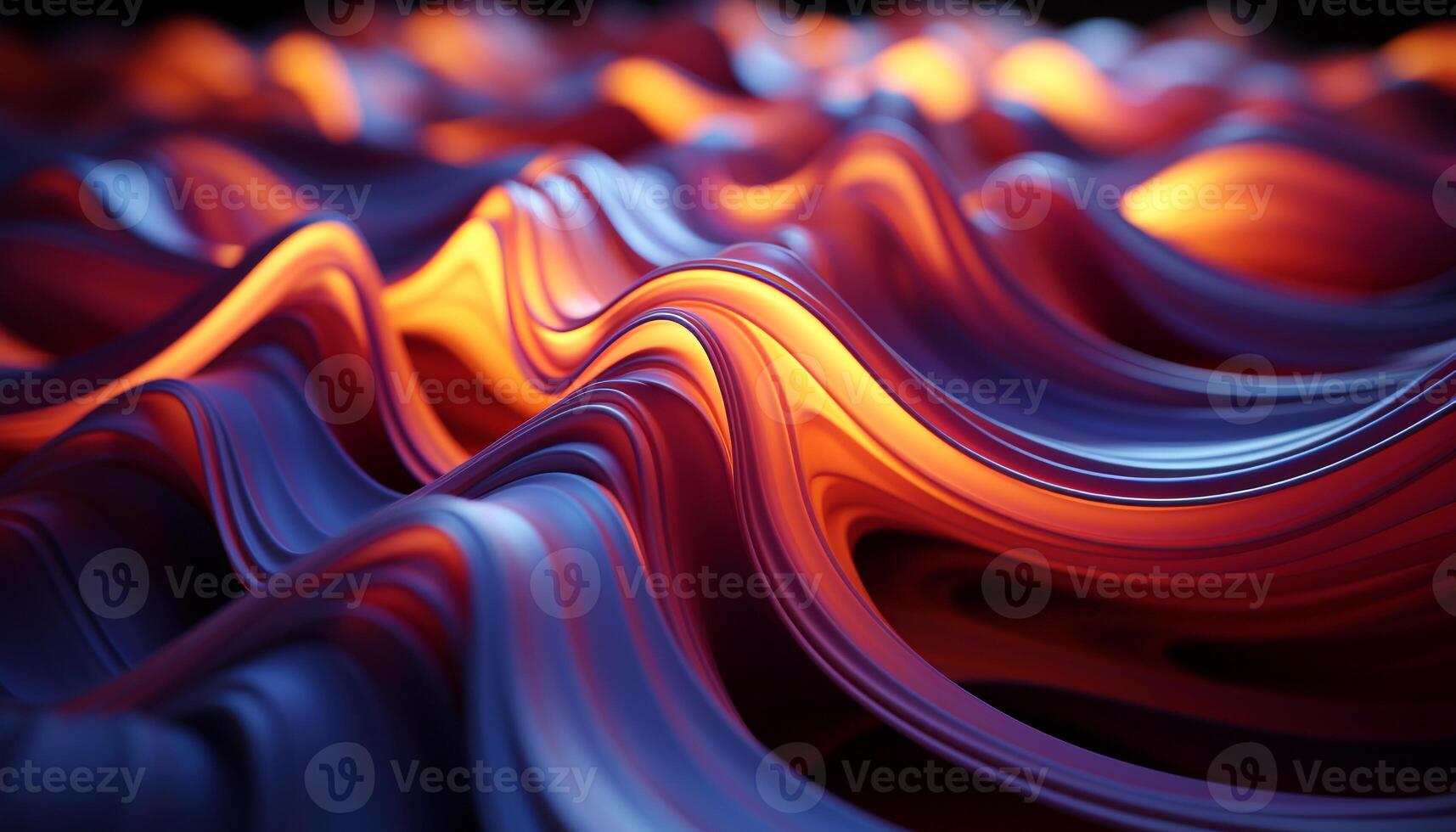 AI generated Abstract wave pattern in vibrant colors, smooth and shiny generated by AI photo