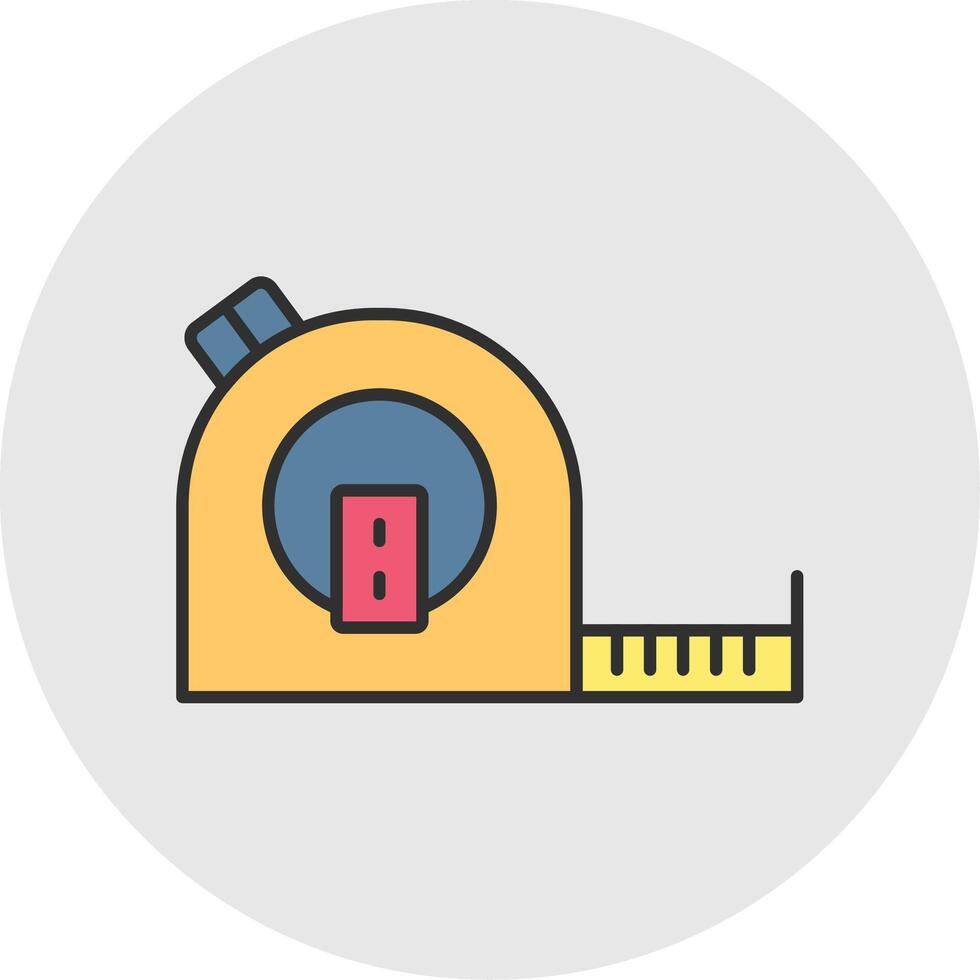 Tape Measure Line Filled Light Circle Icon vector