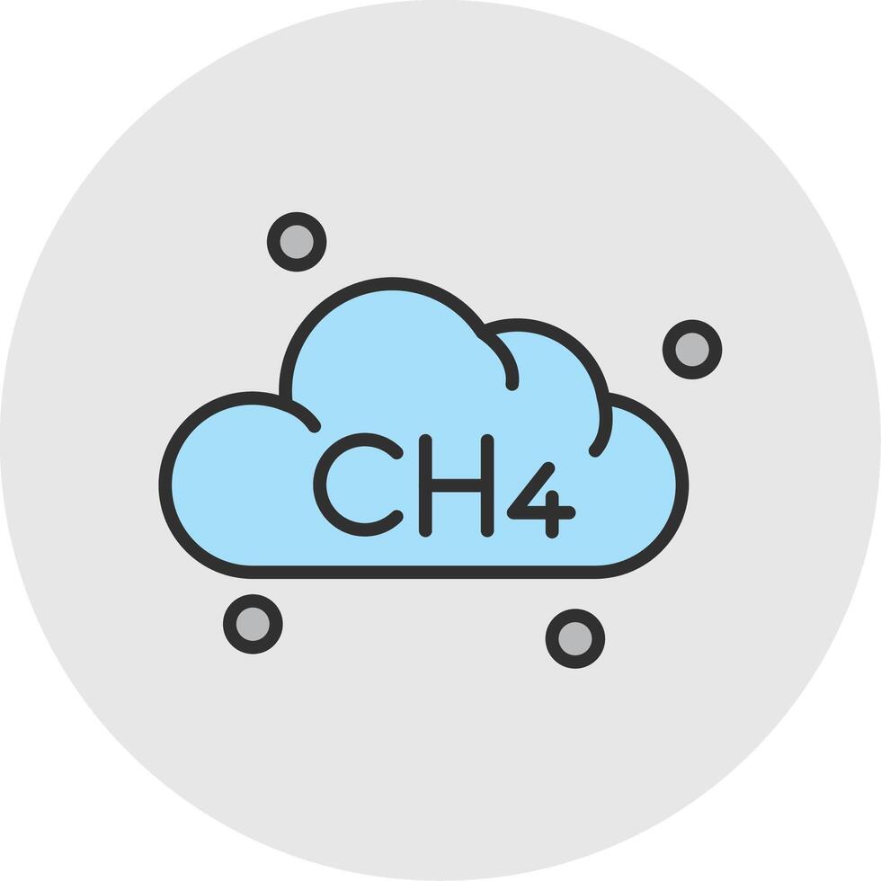 Methane Line Filled Light Circle Icon vector