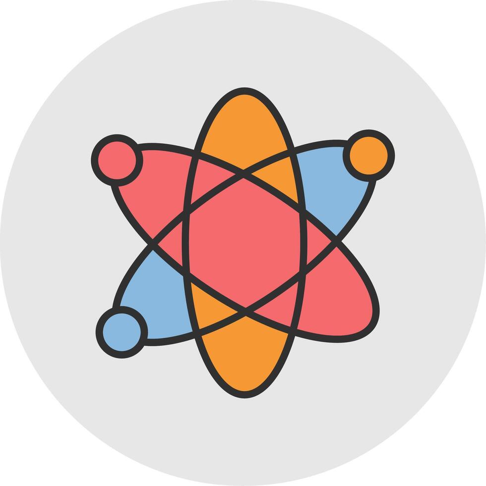 Nucleus Line Filled Light Circle Icon vector