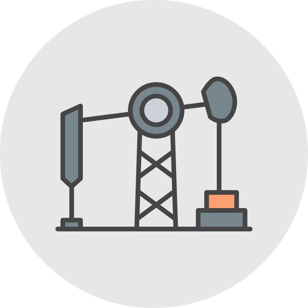 Petroleum Line Filled Light Circle Icon vector