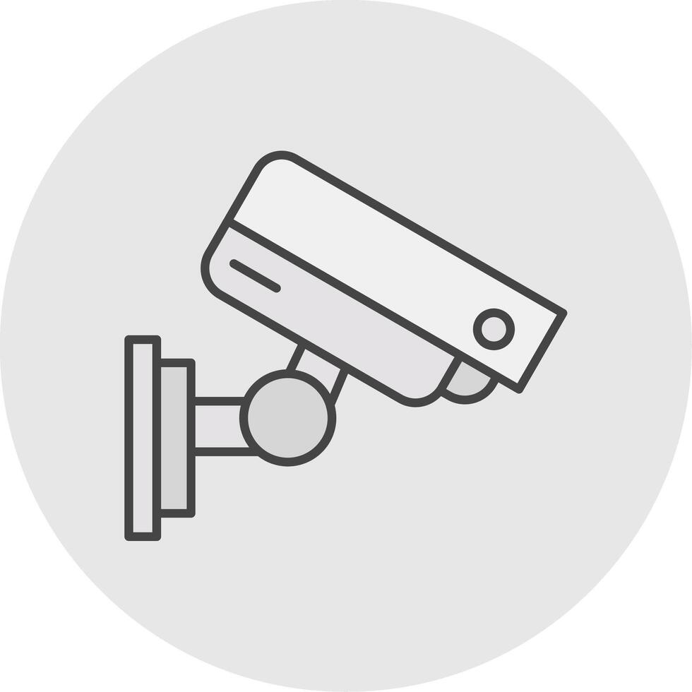Security Camera Line Filled Light Circle Icon vector