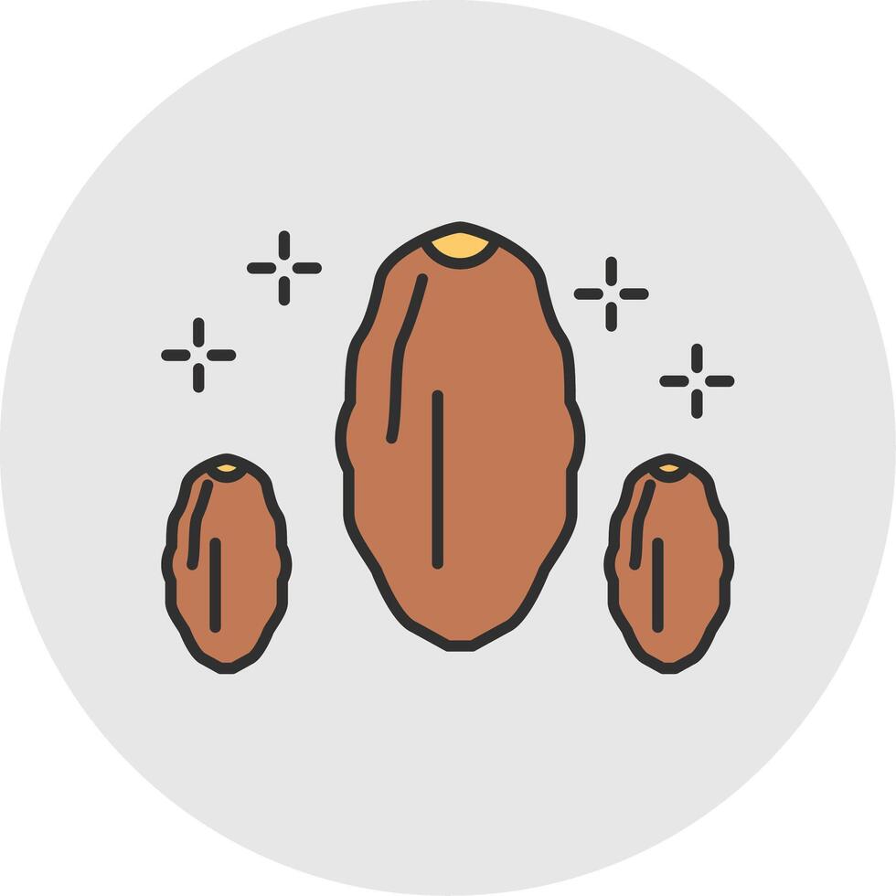 Dates Line Filled Light Circle Icon vector