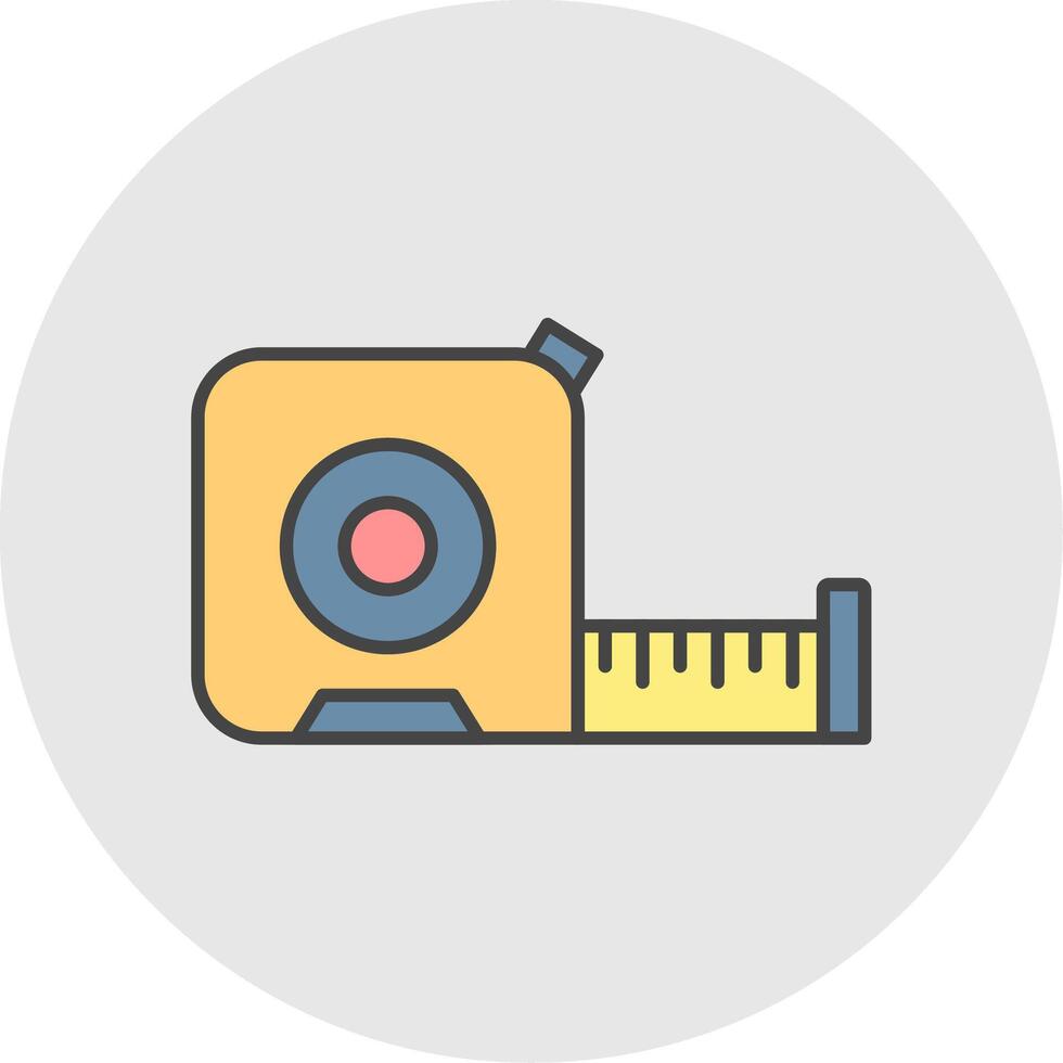 Measuring Line Filled Light Circle Icon vector