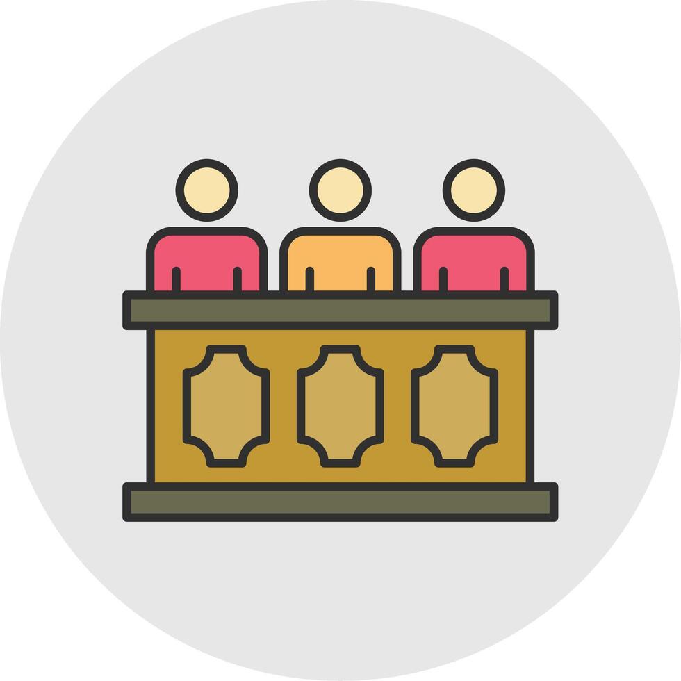 Panel of judges Line Filled Light Circle Icon vector