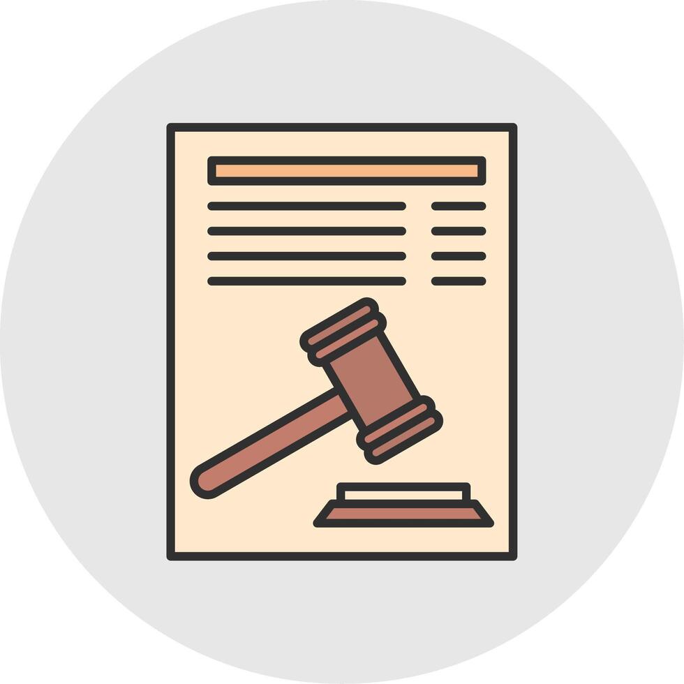 Legal Document Line Filled Light Circle Icon vector