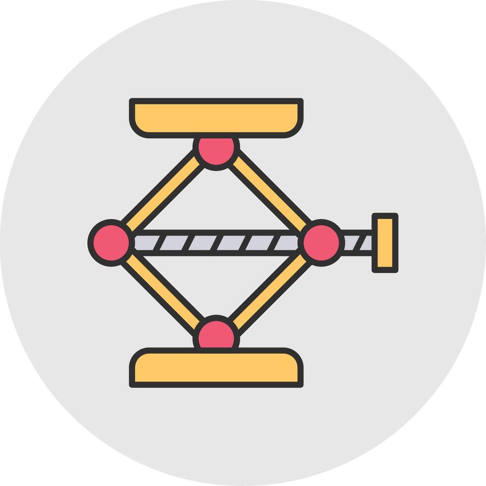 tornillo Jack línea lleno ligero circulo icono vector