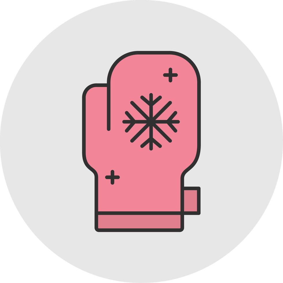 Mitten Line Filled Light Circle Icon vector