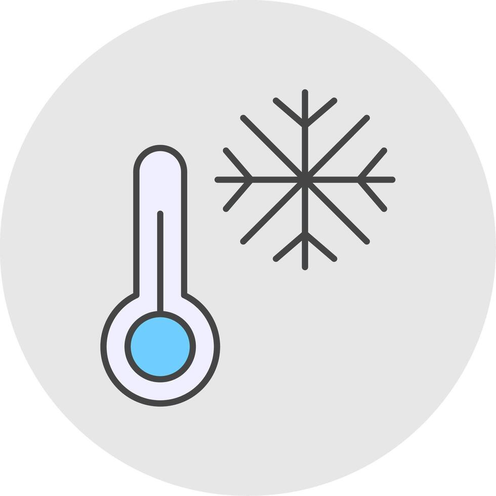 Cold Line Filled Light Circle Icon vector