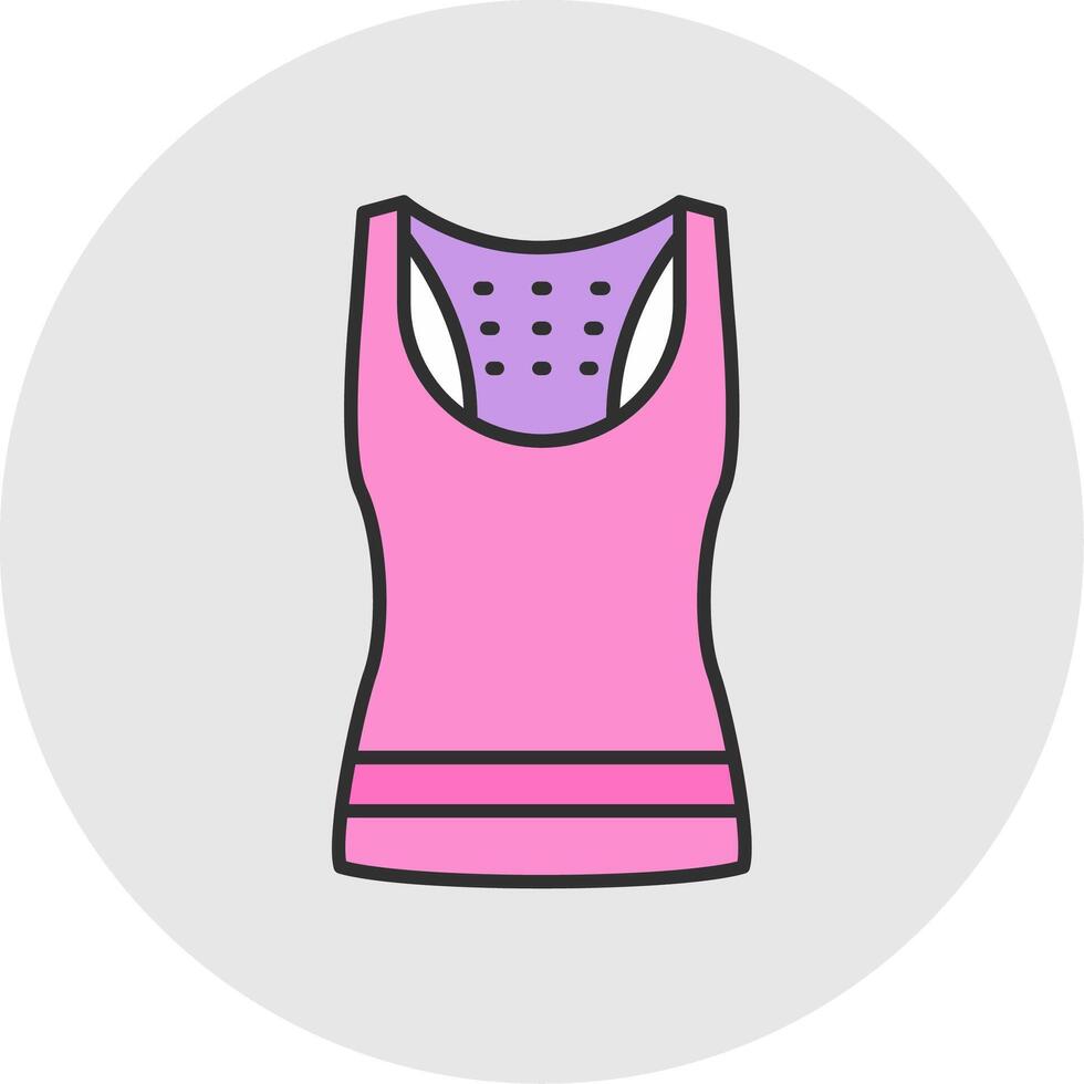 Tank Top Line Filled Light Circle Icon vector