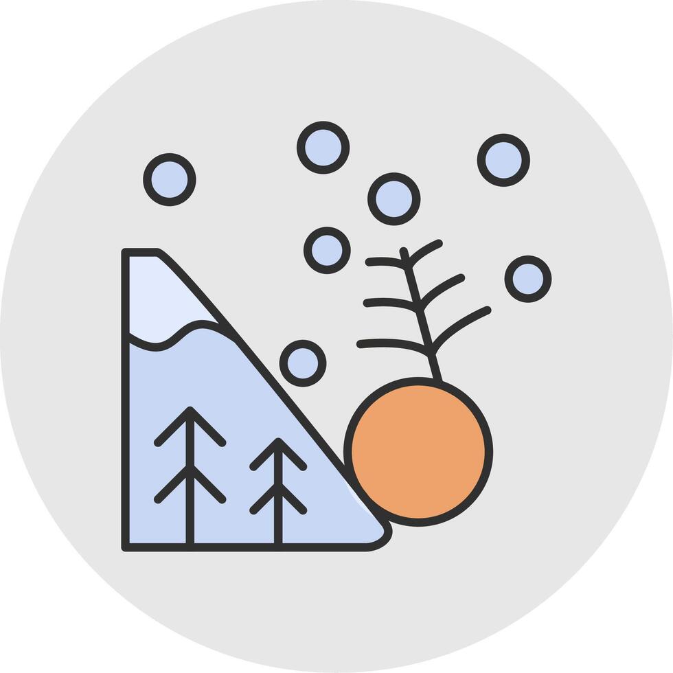 Avalanche Line Filled Light Circle Icon vector