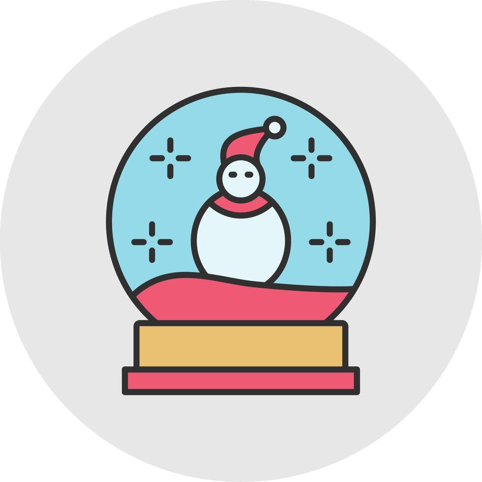 Snow Globe Line Filled Light Circle Icon vector