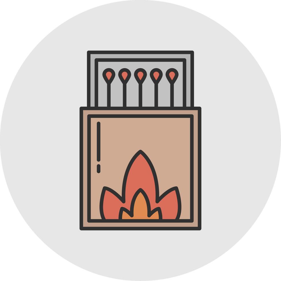 Matches Line Filled Light Circle Icon vector