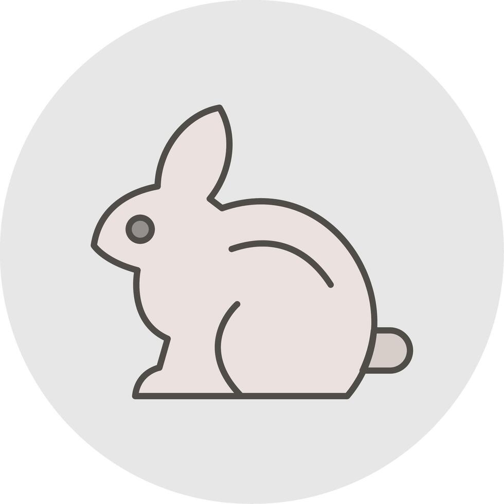 Rabbit Line Filled Light Circle Icon vector
