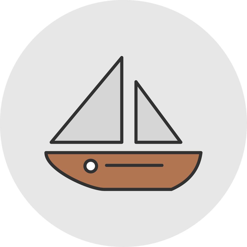 Dinghy Line Filled Light Circle Icon vector