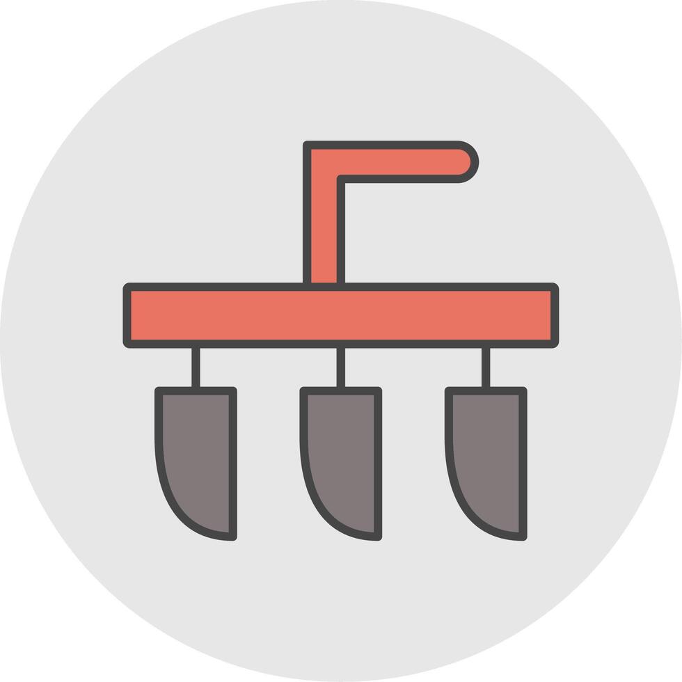 Plough Line Filled Light Circle Icon vector