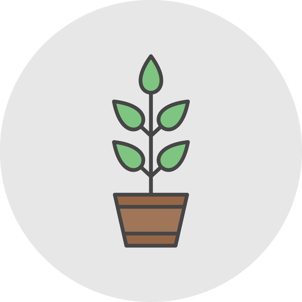 Plant Line Filled Light Circle Icon vector