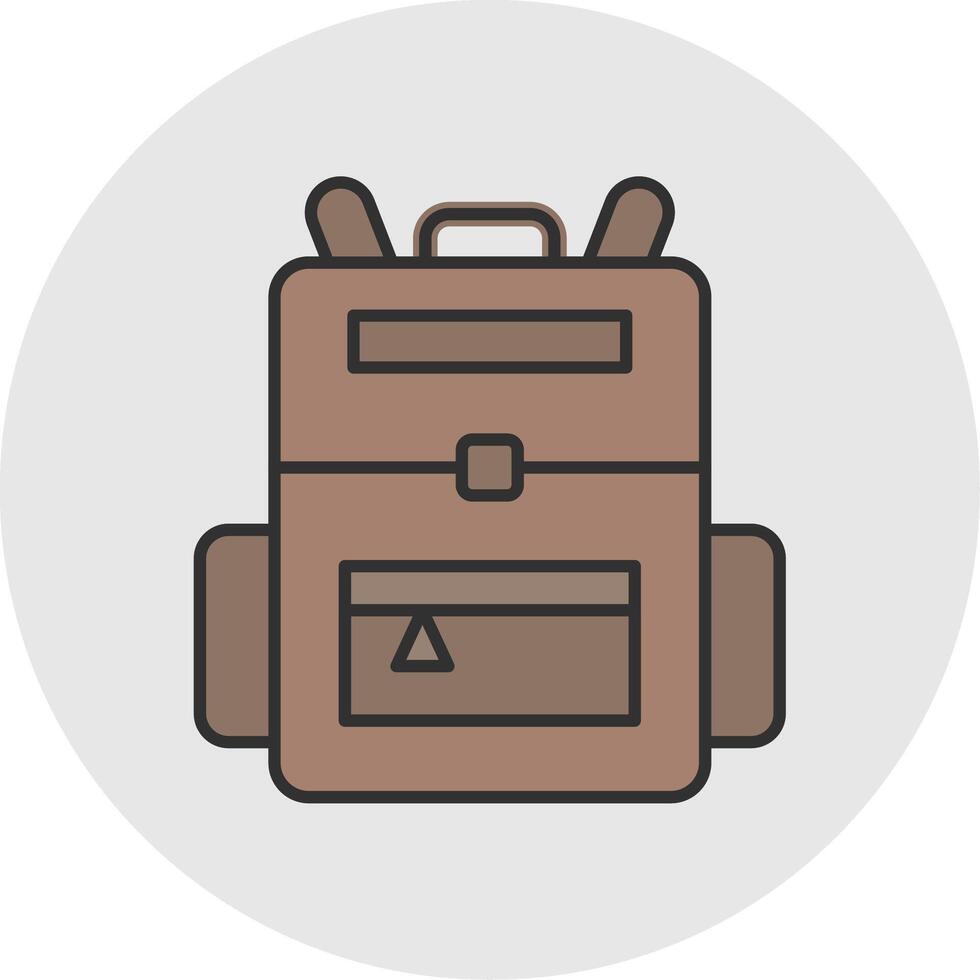 Backpack Line Filled Light Circle Icon vector