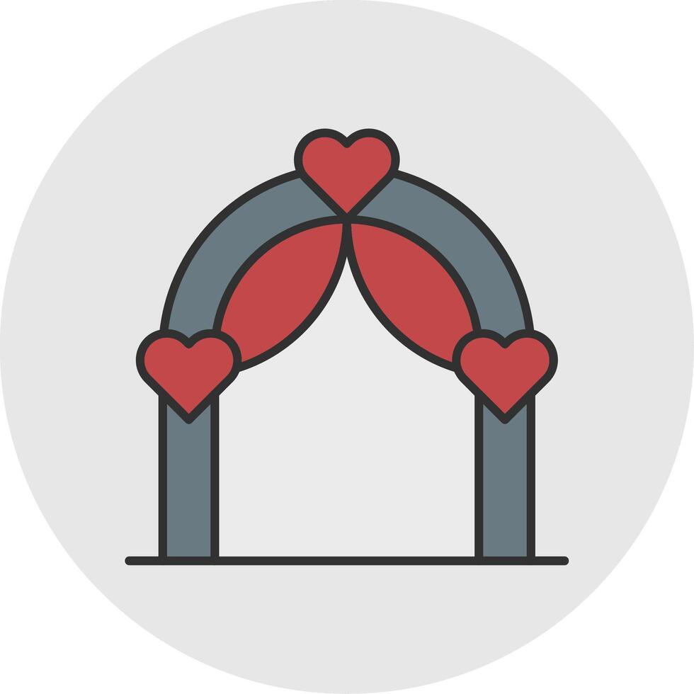 Wedding Arch Line Filled Light Circle Icon vector