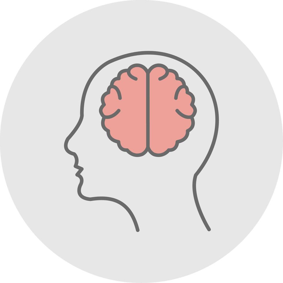 Neurology Line Filled Light Circle Icon vector