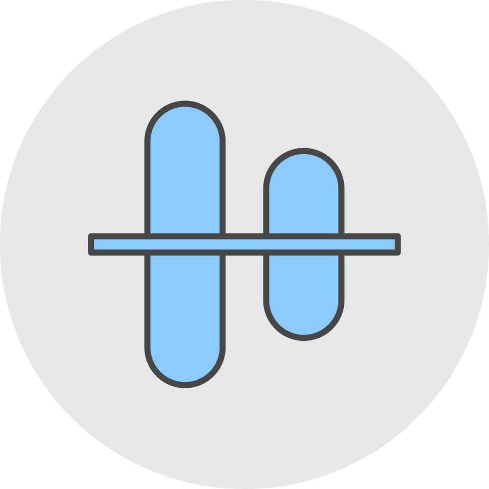 Vertical Align Centre Line Filled Light Circle Icon vector