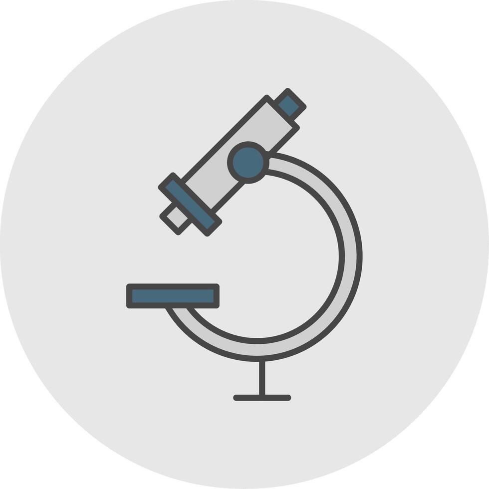 Microscope Line Filled Light Circle Icon vector