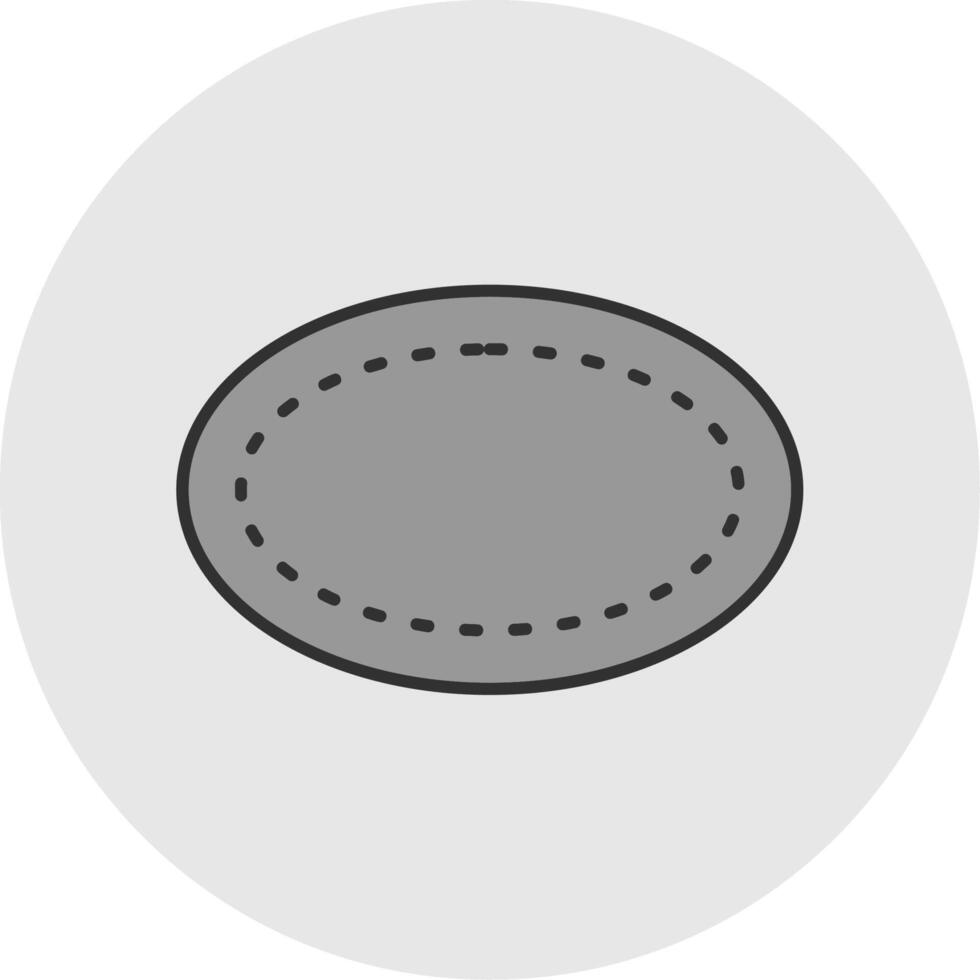 oval línea lleno ligero circulo icono vector
