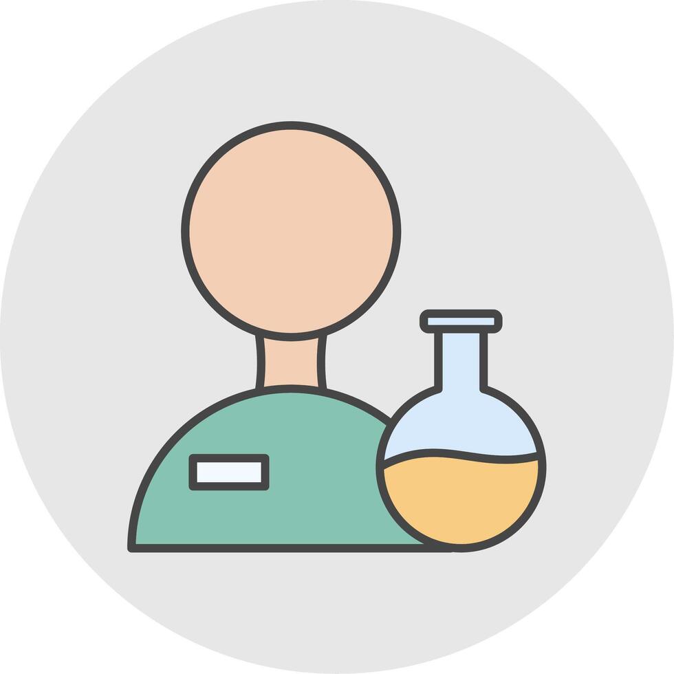 Scientist Line Filled Light Circle Icon vector