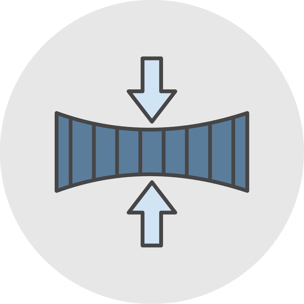 elasticidad línea lleno ligero circulo icono vector