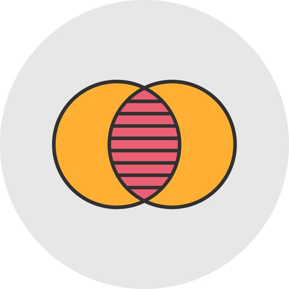 Overlap Line Filled Light Circle Icon vector