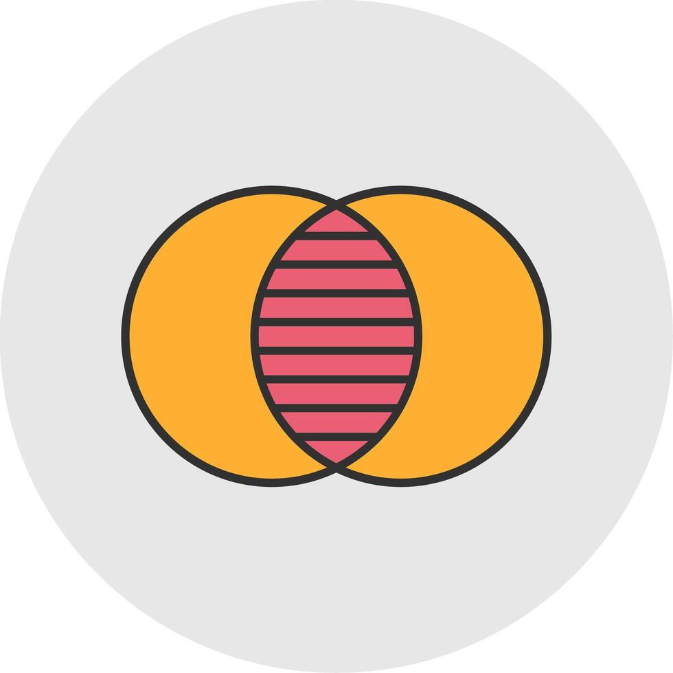 Overlap Line Filled Light Circle Icon vector