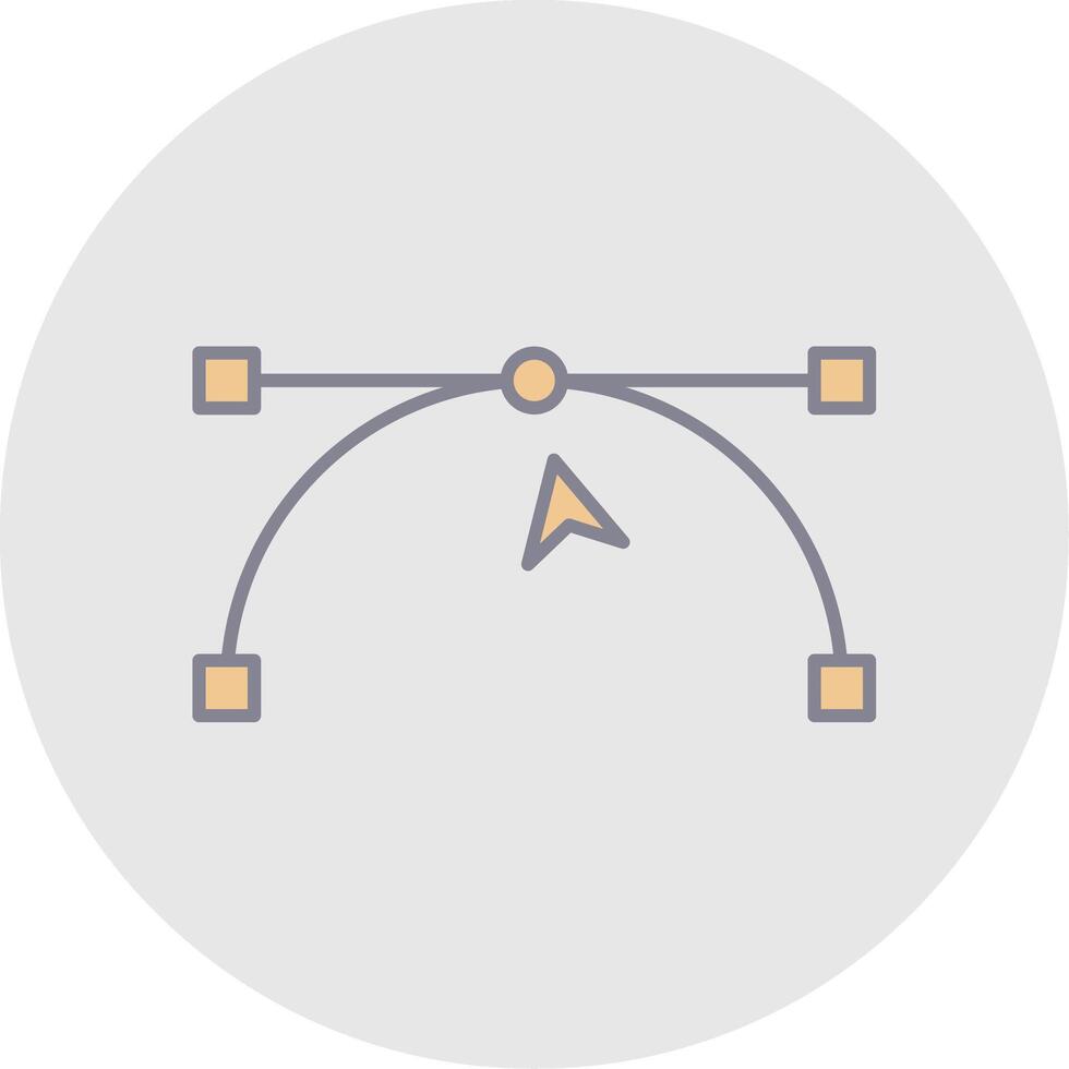 Anchor Point Line Filled Light Circle Icon vector