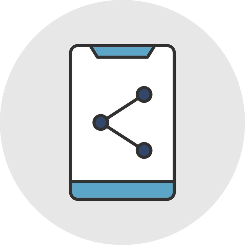 Share Line Filled Light Circle Icon vector