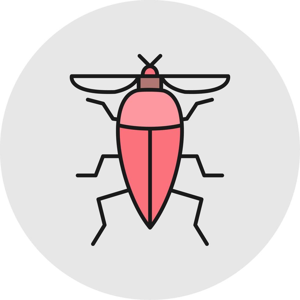 insecto línea lleno ligero circulo icono vector