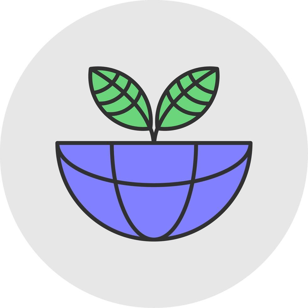 Ecosystem Line Filled Light Circle Icon vector