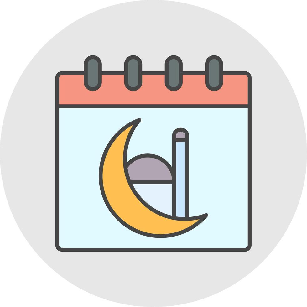 Calendar Line Filled Light Circle Icon vector