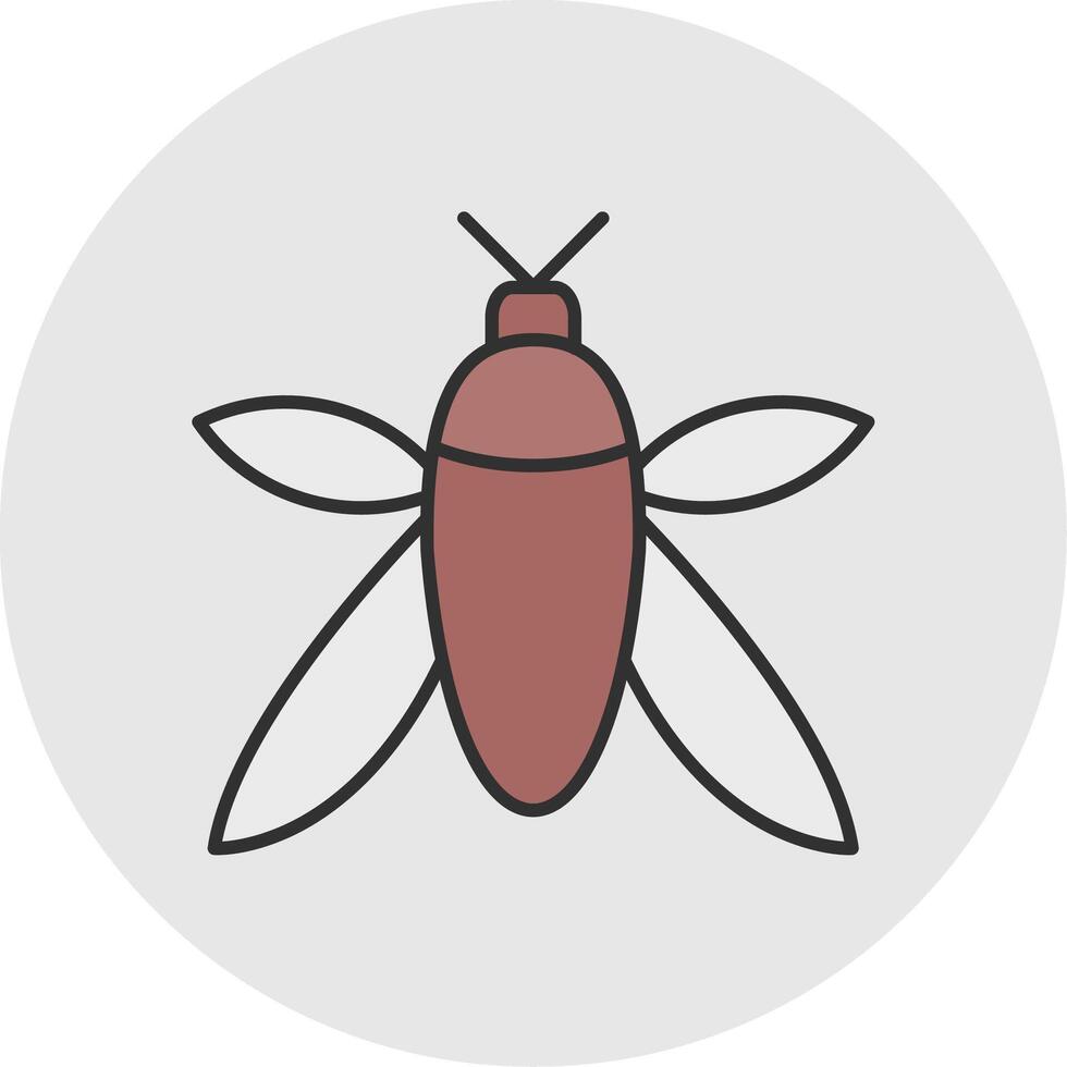 Insect Line Filled Light Circle Icon vector