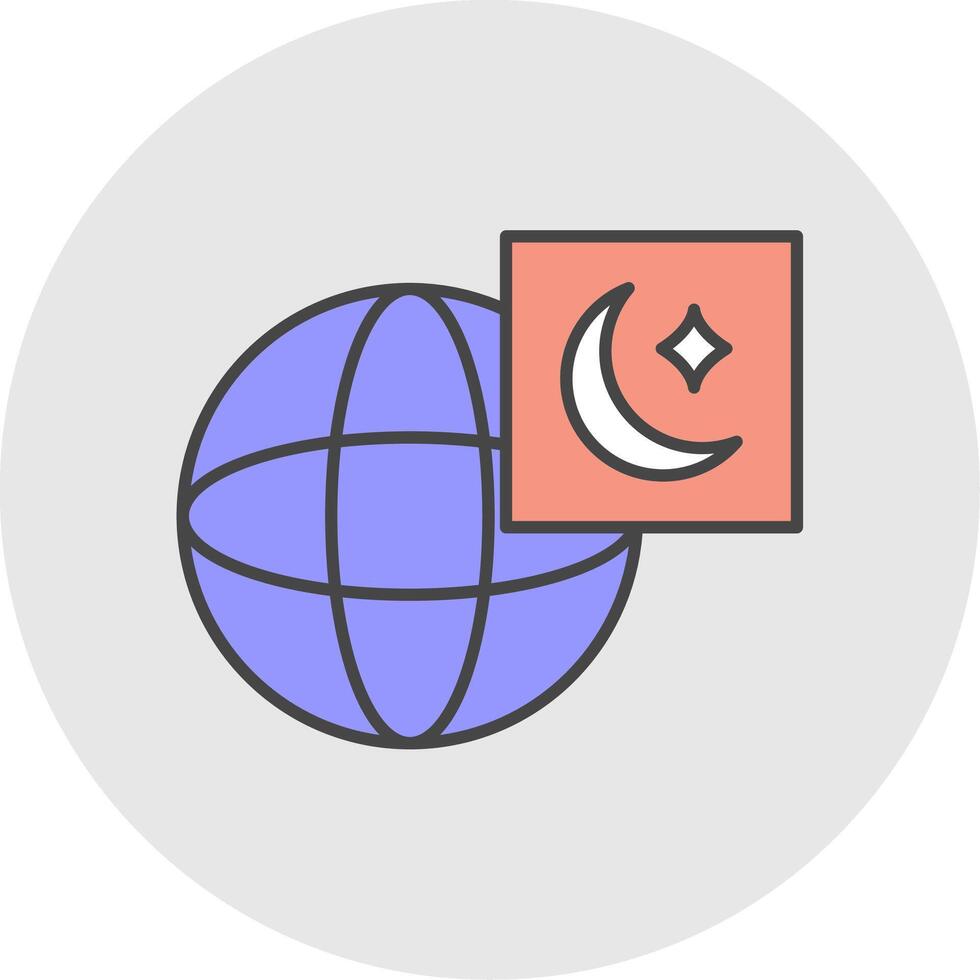 Islam Line Filled Light Circle Icon vector