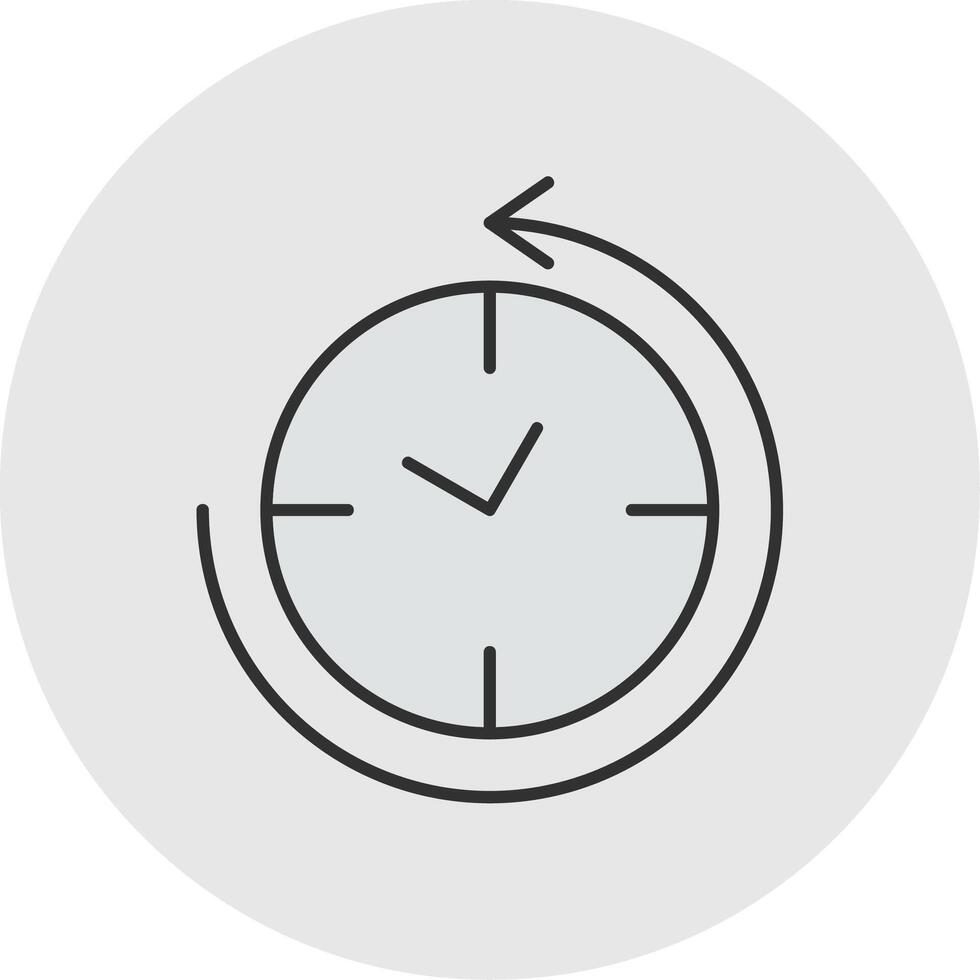 Anti Clockwise Line Filled Light Circle Icon vector