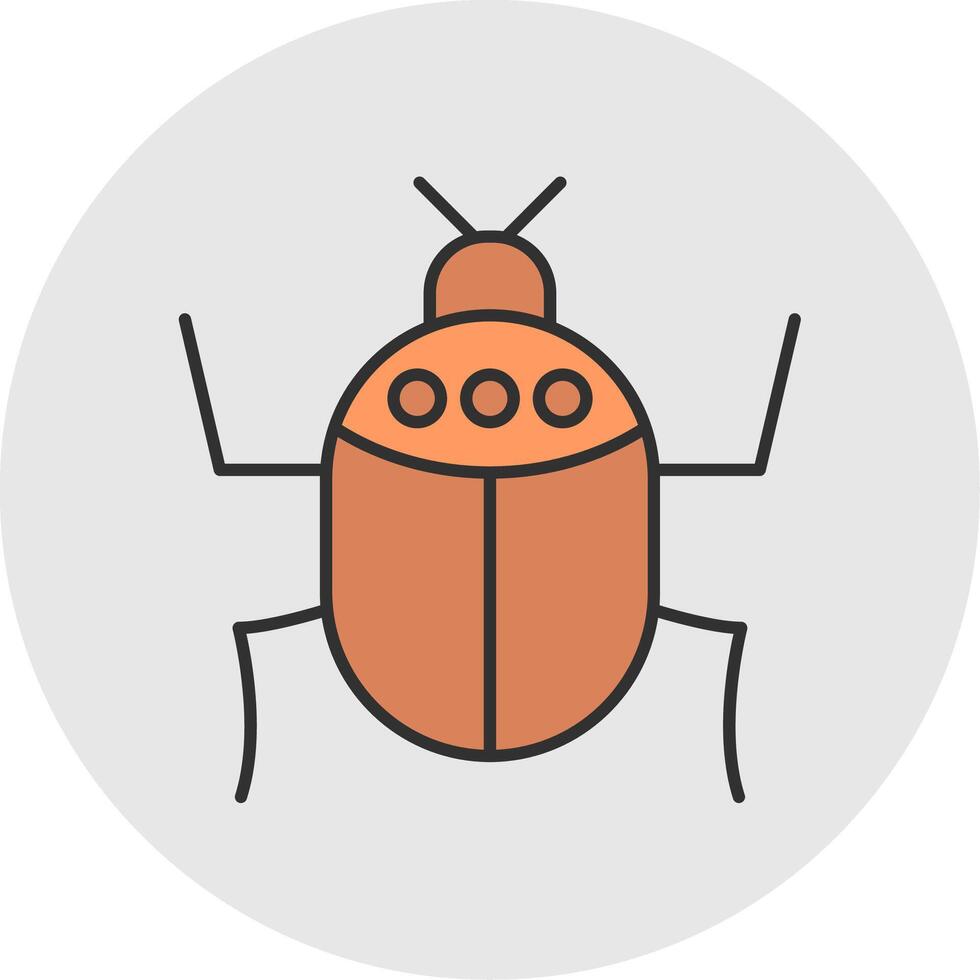 Insect Line Filled Light Circle Icon vector