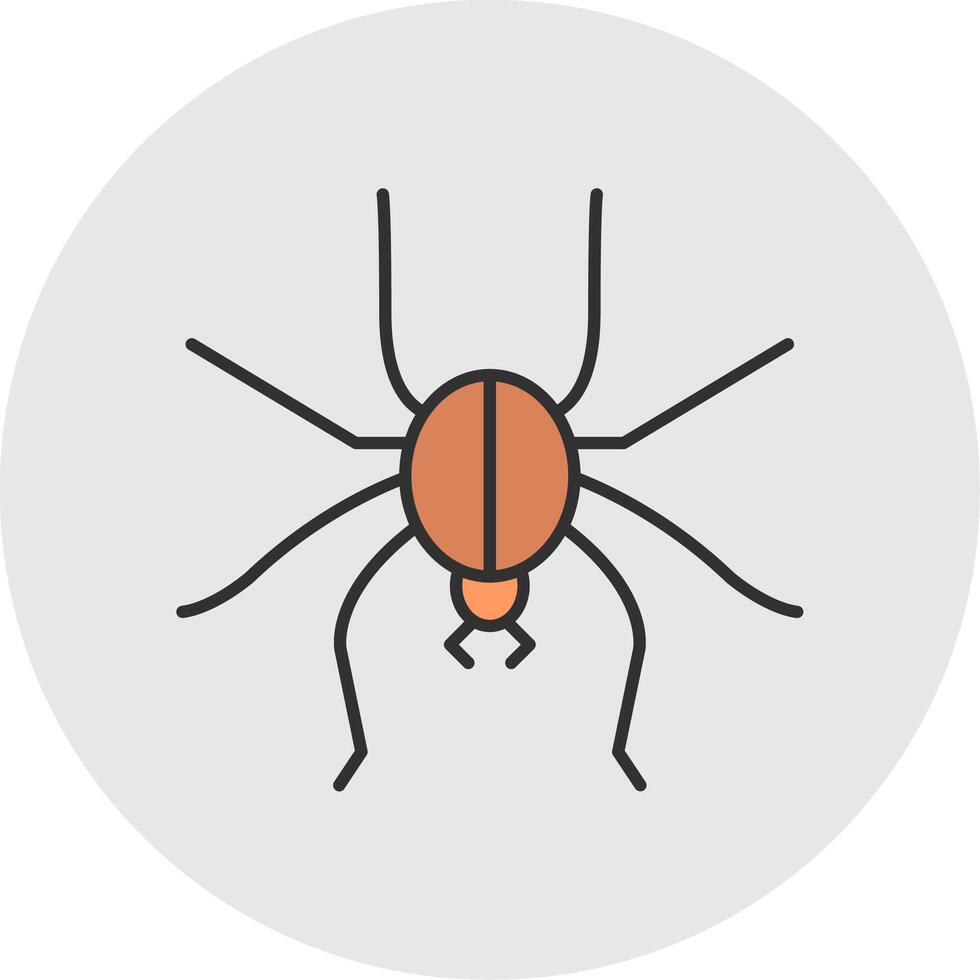 Spider Line Filled Light Circle Icon vector