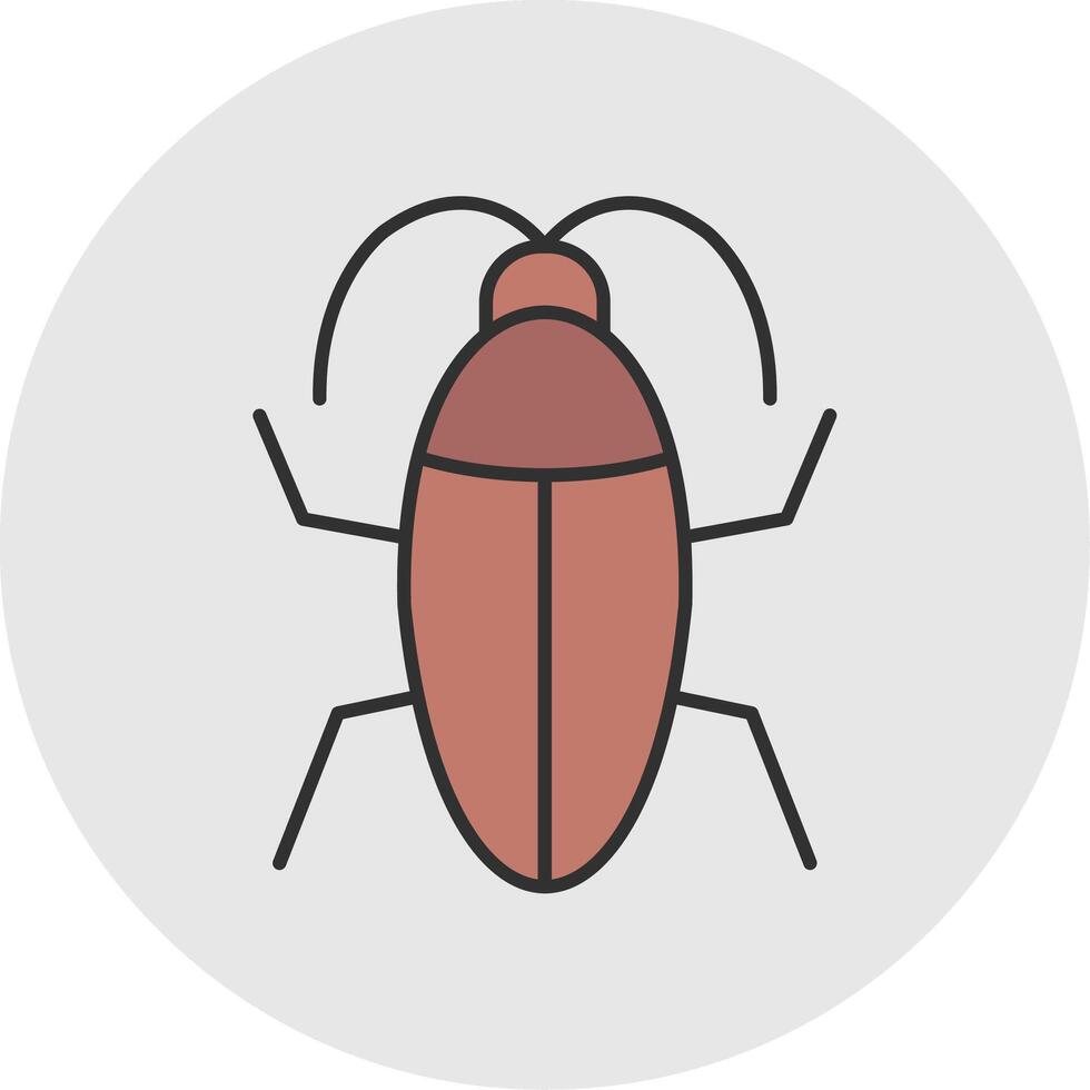 Cockroach Line Filled Light Circle Icon vector