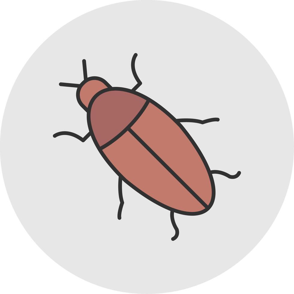cucaracha línea lleno ligero circulo icono vector