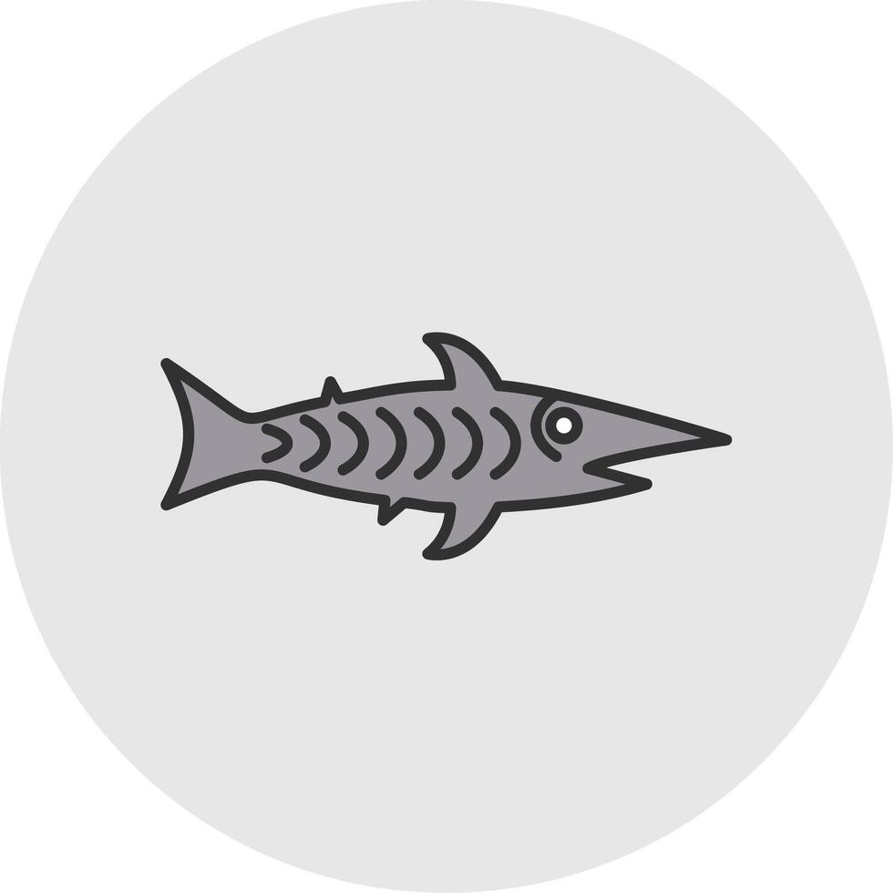 shark Line Filled Light Circle Icon vector