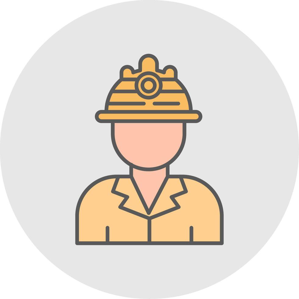 Labor Line Filled Light Circle Icon vector
