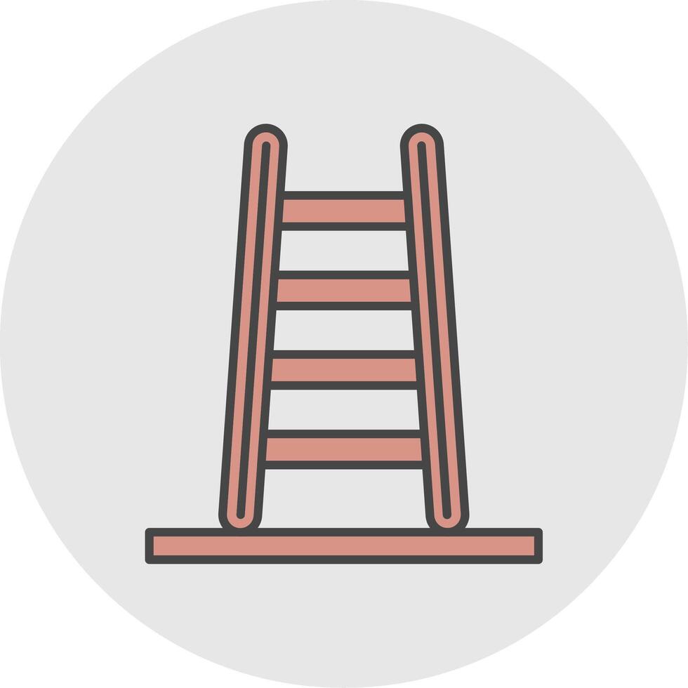 Step Ladder Line Filled Light Circle Icon vector