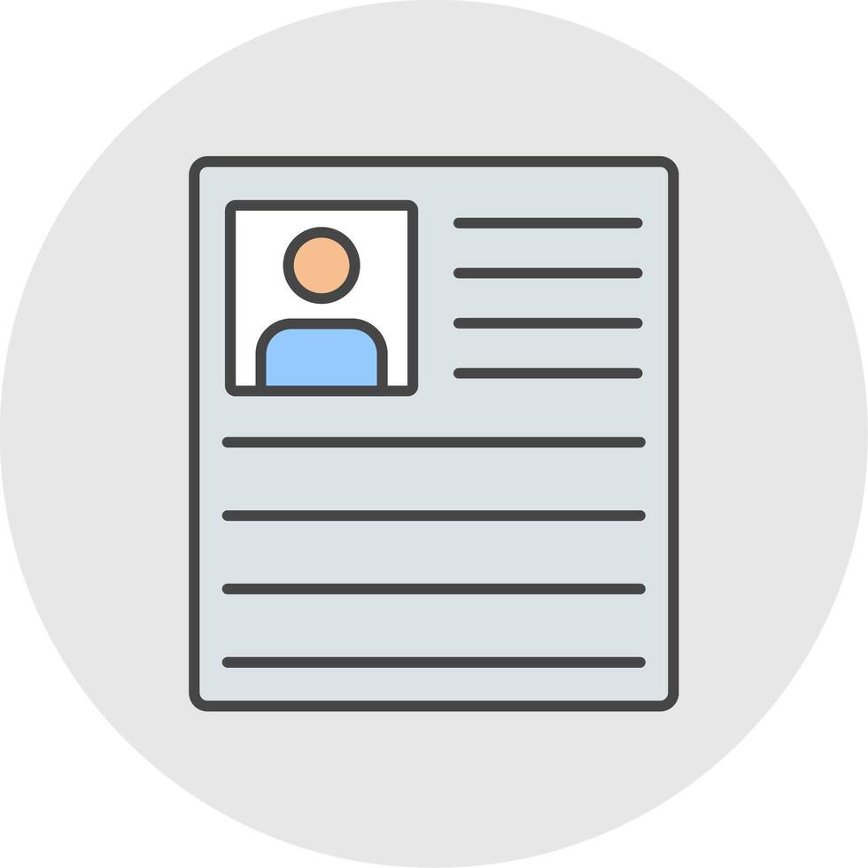 Curriculum Line Filled Light Circle Icon vector