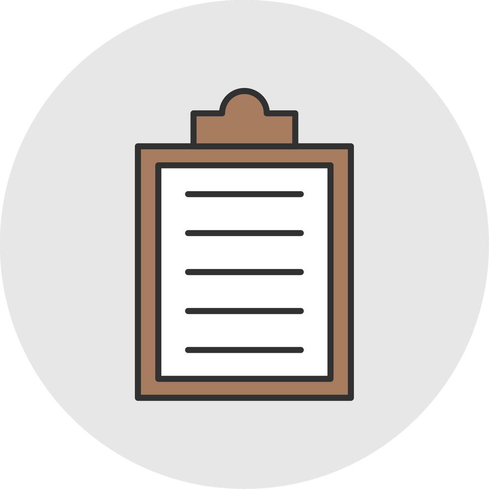 Clipboard Line Filled Light Circle Icon vector