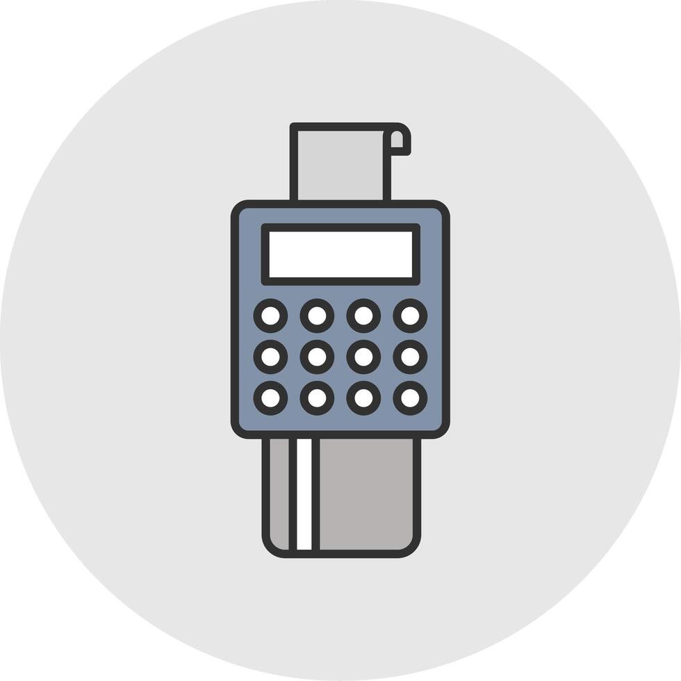 Bank Terminal Line Filled Light Circle Icon vector