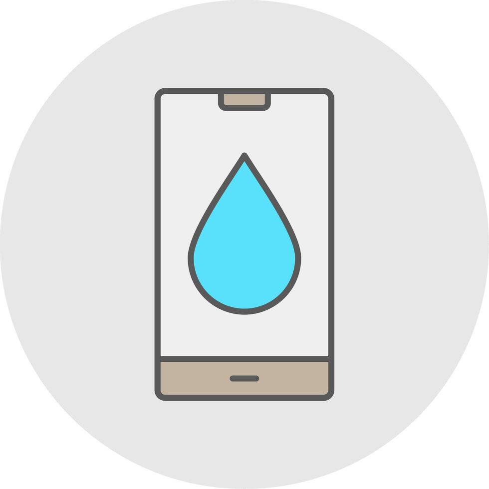 Water Drop Line Filled Light Circle Icon vector
